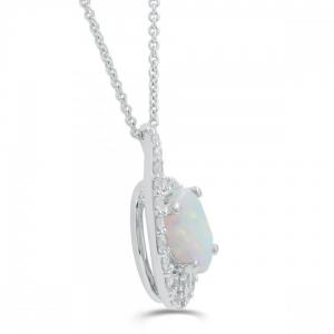 Love Spell® Lab-grown Diamonds And Opal Pendant - 0.25 Ct. T.w. thumbnail 2