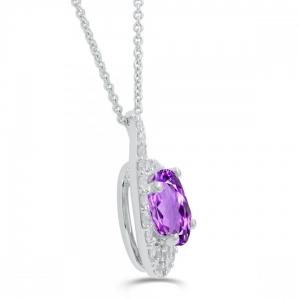 Love Spell® Lab-grown Diamonds And Amethyst Pendant - 0.25 Ct. T.w. thumbnail 2