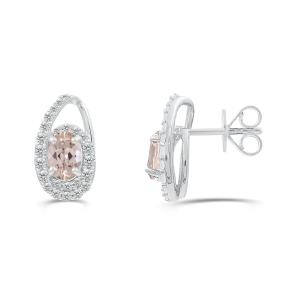 Love Spell® Lab-grown Diamonds and Morganite Studs - 0.30 Ct. T.w. In Sterling Silver
