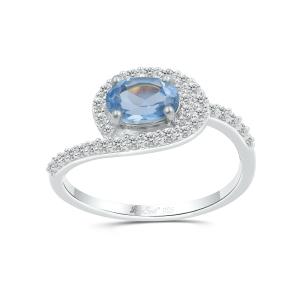 Love Spell® Lab-grown Diamonds and Blue Topaz Ring - 0.30 Ct. T.w. In Sterling Silver