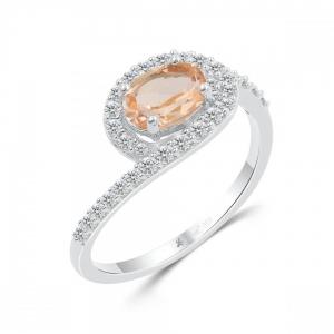 Love Spell® Lab-grown Diamonds And Morganite Ring - 0.30 Ct. T.w. thumbnail 2
