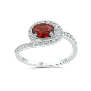 Love Spell® Lab-grown Diamonds and Garnate Ring - 0.30 Ct. T.w. In Sterling Silver