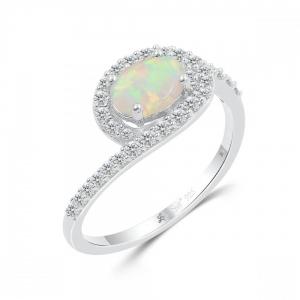 Love Spell® Lab-grown Diamonds And Opal Ring - 0.30 Ct. T.w. thumbnail 2