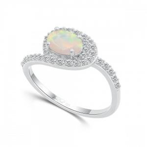 Love Spell® Lab-grown Diamonds And Opal Ring - 0.30 Ct. T.w. thumbnail 3