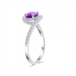Love Spell® Lab-grown Diamonds And Amethyst Ring - 0.30 Ct. T.w. thumbnail 5
