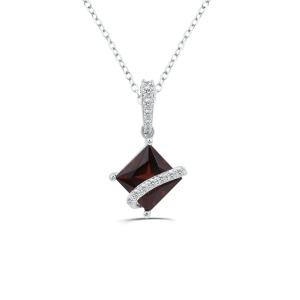 Love Spell® Lab-grown Diamonds and Garnet Pendant - 0.10 Ct. T.w. In Sterling Silver