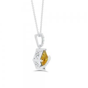 Love Spell® Lab-grown Diamonds And Citrine Pendant - 0.10 Ct. T.w. thumbnail 2