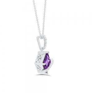 Love Spell® Lab-grown Diamonds And Amethyst Pendant - 0.10 Ct. T.w. thumbnail 2