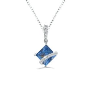 Love Spell® Lab-grown Diamonds and Blue Topaz Pendant - 0.10 Ct. T.w. In Sterling Silver