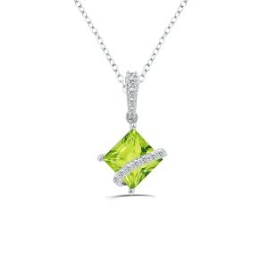 Love Spell® Lab-grown Diamonds and Peridot Pendant - 0.10 Ct. T.w. In Sterling Silver