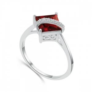 Love Spell® Lab-grown Diamonds And Garnet Ring - 0.05 Ct. T.w. thumbnail 3