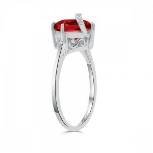 Love Spell® Lab-grown Diamonds And Garnet Ring - 0.05 Ct. T.w. thumbnail 4
