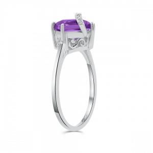 Love Spell® Lab-grown Diamonds And Amethyst Ring - 0.05 Ct. T.w. thumbnail 5