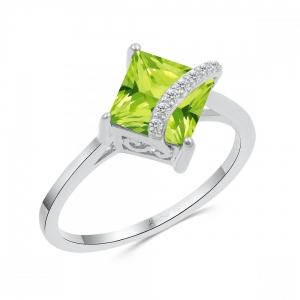 Love Spell® Lab-grown Diamonds And Peridot Ring - 0.05 Ct. T.w. thumbnail 2