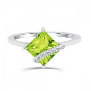 Love Spell® Lab-grown Diamonds And Peridot Ring - 0.05 Ct. T.w. thumbnail 4