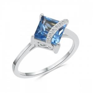 Love Spell® Lab-grown Diamonds And Blue Topaz Ring - 0.05 Ct. T.w. thumbnail 2
