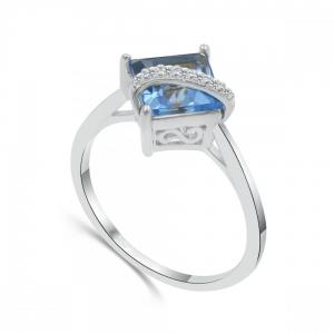 Love Spell® Lab-grown Diamonds And Blue Topaz Ring - 0.05 Ct. T.w. thumbnail 3