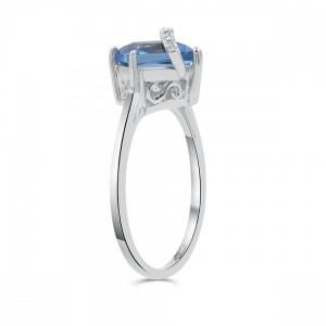 Love Spell® Lab-grown Diamonds And Blue Topaz Ring - 0.05 Ct. T.w. thumbnail 5