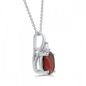 Love Spell® Lab-grown Diamonds And Garnet Pendant - 0.05 Ct. T.w. thumbnail 2