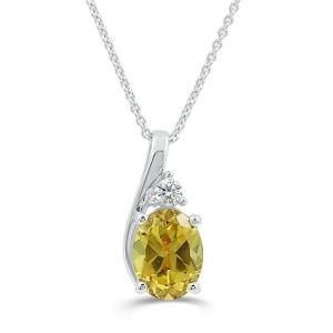 Love Spell® Lab-grown Diamonds and Citrine Pendant - 0.05 Ct. T.w. In Sterling Silver