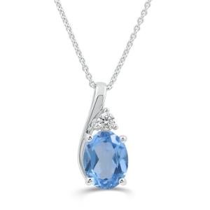 Love Spell® Lab-grown Diamonds and Blue Topaz Pendant - 0.05 Ct. T.w. In Sterling Silver