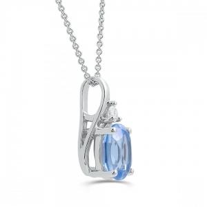 Love Spell® Lab-grown Diamonds And Blue Topaz Pendant - 0.05 Ct. T.w. thumbnail 2