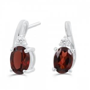 Love Spell® Lab-grown Diamonds And Garnet Earrings - 0.07 Ct. T.w. thumbnail 2