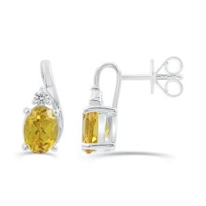 Love Spell® Lab-grown Diamonds and Citrine Earrings - 0.07 Ct. T.w. In Sterling Silver