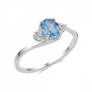 Love Spell® Lab-grown Diamonds And Blue Topaz Ring - 0.07 Ct. T.w. thumbnail 2