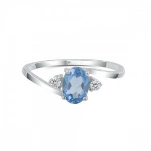 Love Spell® Lab-grown Diamonds And Blue Topaz Ring - 0.07 Ct. T.w. thumbnail 4