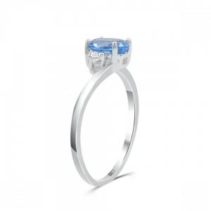 Love Spell® Lab-grown Diamonds And Blue Topaz Ring - 0.07 Ct. T.w. thumbnail 5