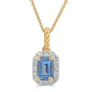 Love Spell® Lab-grown Diamonds and Blue Topaz Pendant - 0.15 Ct. T.w. In Vermeil