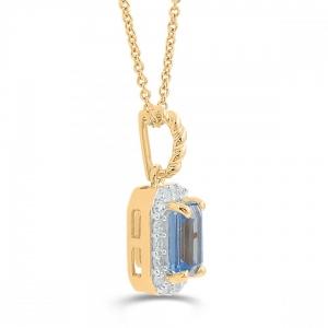 Love Spell® Lab-grown Diamonds And Blue Topaz Pendant - 0.15 Ct. T.w. thumbnail 2