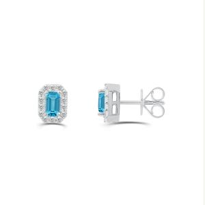 Love Spell® Lab-grown Diamonds and Blue Topaz Studs - 0.25 Ct. T.w. In Sterling Silver