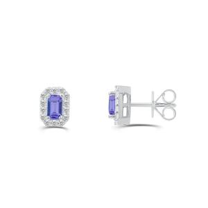 Love Spell® Lab-grown Diamonds and Tanzanite Studs - 0.25 Ct. T.w. In Sterling Silver