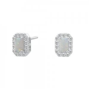 Love Spell® Lab-grown Diamonds And Opal Studs - 0.25 Ct. T.w. thumbnail 2