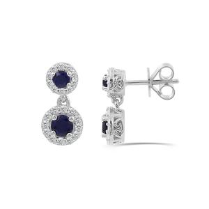 Love Spell® Lab-grown Diamonds and Sapphire Earrings - 0.35 Ct. T.w. In Sterling Silver