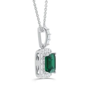 Love Spell® Lab-grown Diamonds and Emerald Pendant - 0.30 Ct. T.w. In Sterling Silver