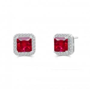 Love Spell® Lab-grown Diamonds And Ruby Studs - 0.25 Ct. T.w. thumbnail 2