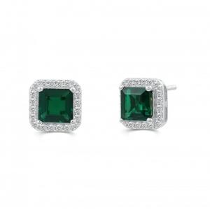 Love Spell® Lab-grown Diamonds And Emerald Studs - 0.25 Ct. T.w. thumbnail 2