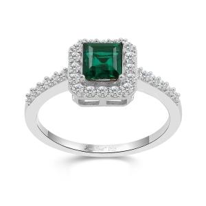 Love Spell® Lab-grown Diamonds and Emerald Ring - 0.35 Ct. T.w. In Sterling Silver
