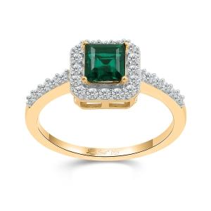 Love Spell® Lab-grown Diamonds and Emerald Ring - 0.35 Ct. T.w. In Vermeil