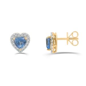 Love Spell® Lab-grown Diamonds and Blue Topaz Studs - 0.25 Ct. T.w. In Vermeil