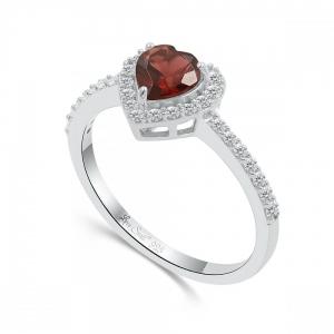 Love Spell® Lab-grown Diamonds And Garnet Heart-shaped Ring - 0.25 Ct. T.w. thumbnail 3