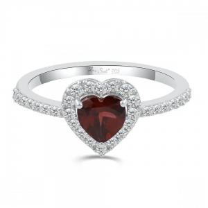 Love Spell® Lab-grown Diamonds And Garnet Heart-shaped Ring - 0.25 Ct. T.w. thumbnail 4