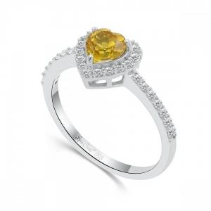Love Spell® Lab-grown Diamonds And Citrine Heart-shaped Ring - 0.25 Ct. T.w. thumbnail 3