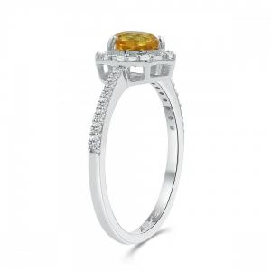 Love Spell® Lab-grown Diamonds And Citrine Heart-shaped Ring - 0.25 Ct. T.w. thumbnail 5