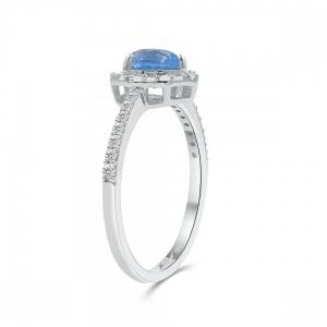 Love Spell® Lab-grown Diamonds And Blue Topaz Heart-shaped Ring - 0.25 Ct. T.w. thumbnail 5