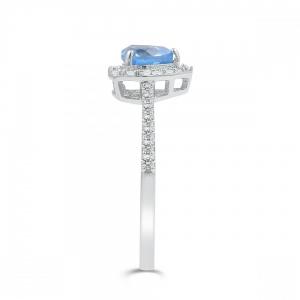 Love Spell® Lab-grown Diamonds And Blue Topaz Heart-shaped Ring - 0.25 Ct. T.w. thumbnail 6