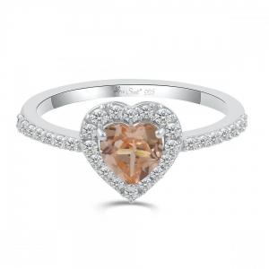 Love Spell® Lab-grown Diamonds And Morganite Heart-shaped Ring - 0.25 Ct. T.w. thumbnail 4